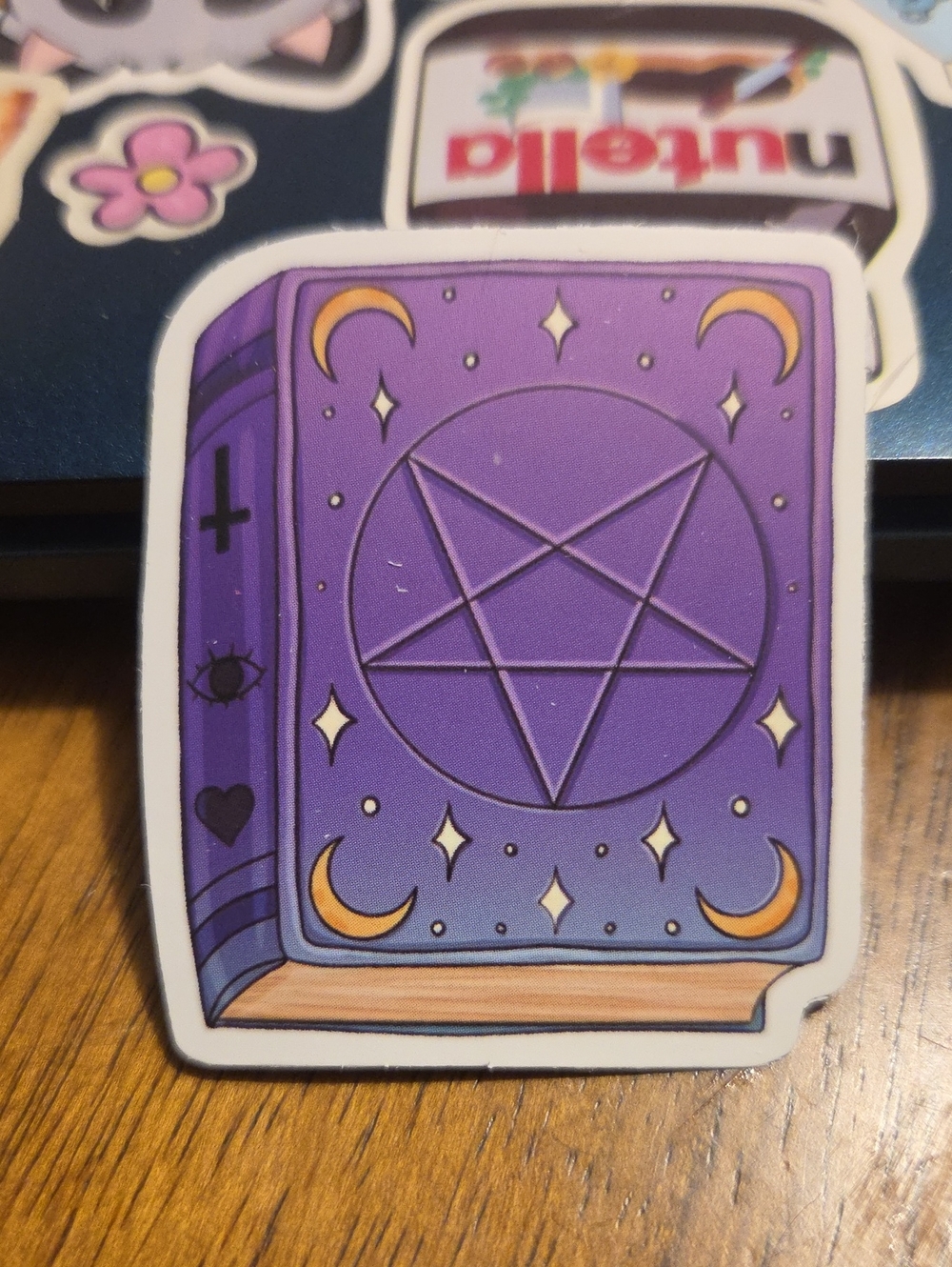 Purple Mystical Tarot Book Vinyl Sticker - Home Design Accent